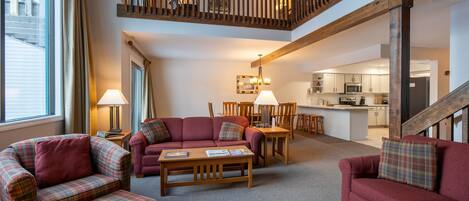 Smart TV, fireplace, DVD player, books
