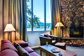 Een smart-tv, een open haard, een dvd-speler en boeken