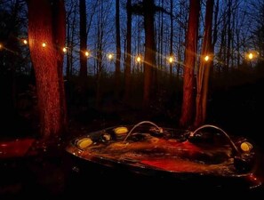 Outdoor spa tub - Exclusively Pymatuning Tiny Home w hot tub (Andover)