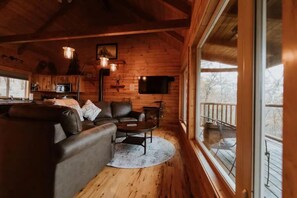 Smart TV, fireplace, stereo