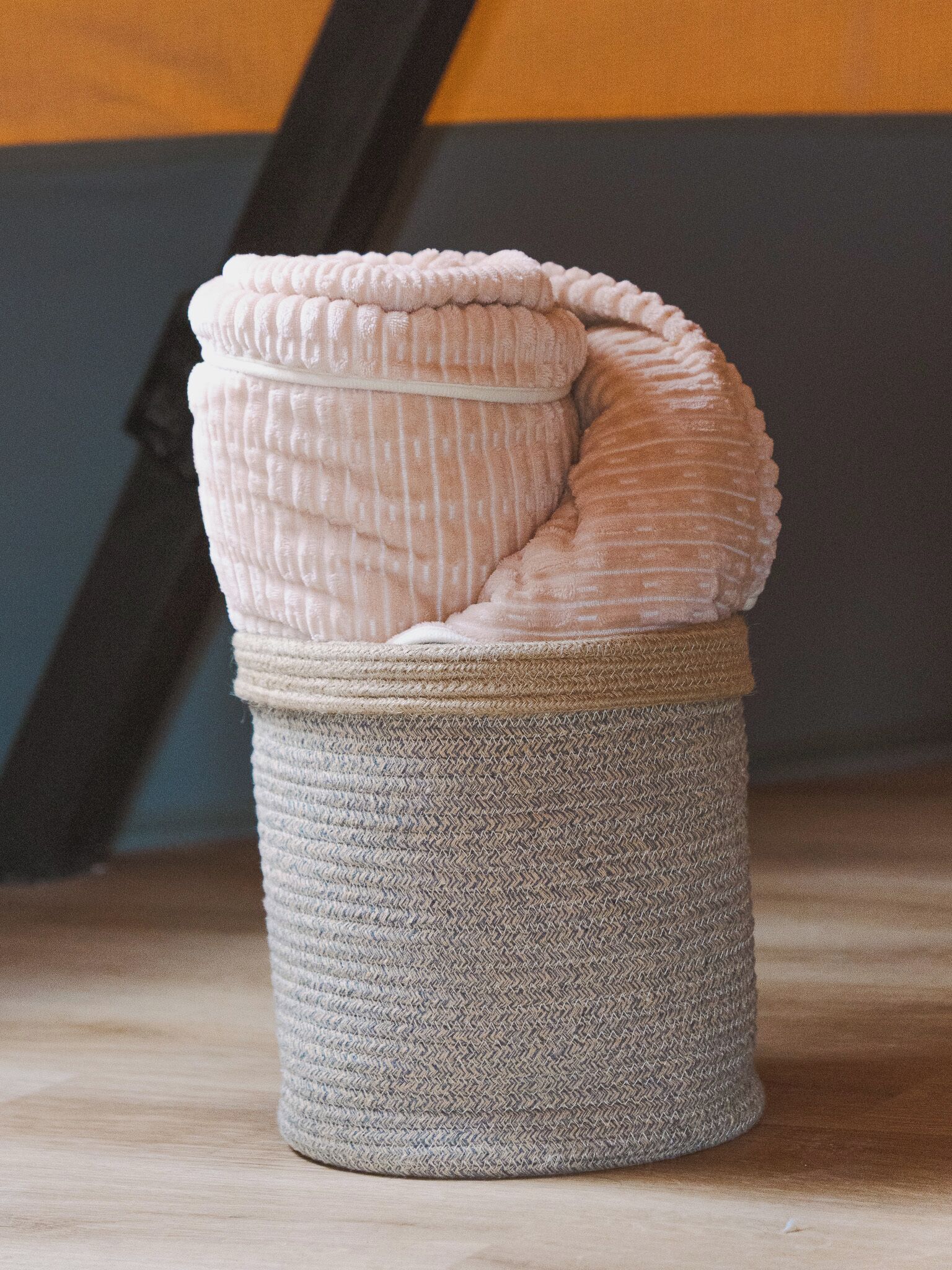 A textured cylindrical object with a ribbed top, placed on a flat surface.