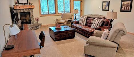 TV, fireplace, DVD player
