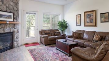 TV, fireplace, DVD player, foosball