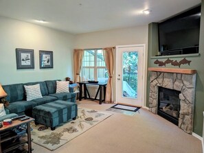 TV, fireplace, table football - Chalet 106 at the Official Collins Lake Resort (Government Camp)