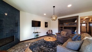 TV, fireplace, DVD player