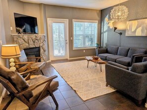 TV, fireplace, DVD player