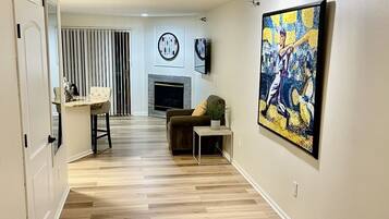 Smart TV, fireplace, video games