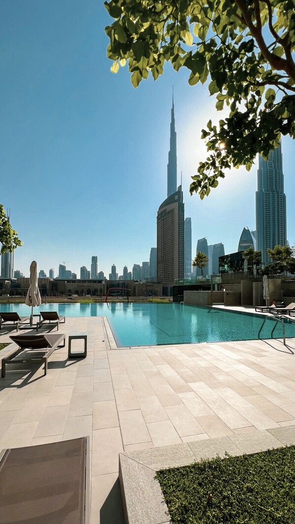 Pool - NEW | 2BR NYE Burj Fireworks View | Pool (Dubai)