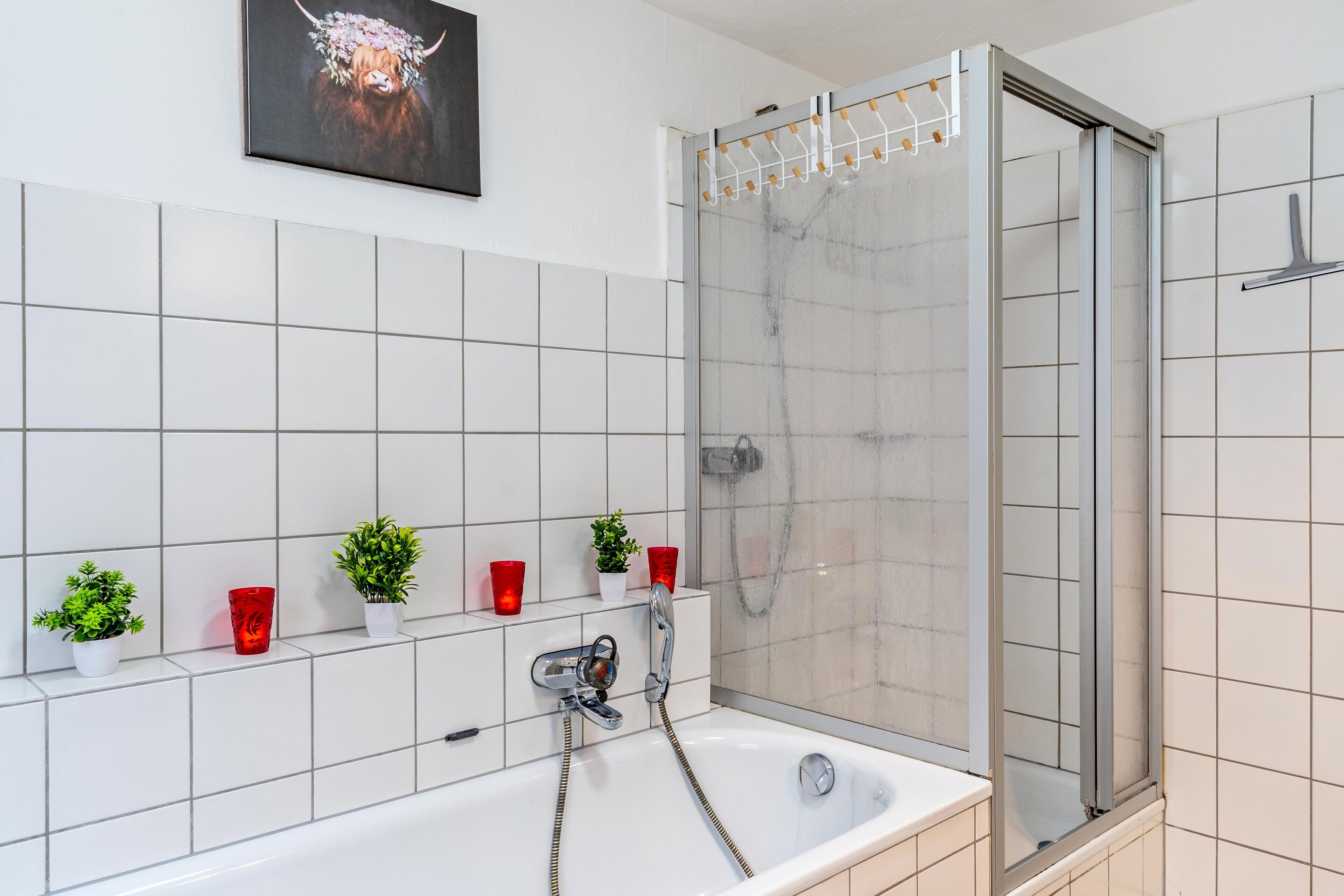 Dusche, Haartrockner, Handtücher