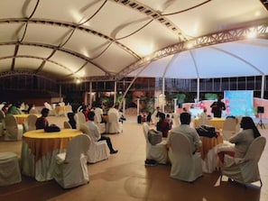 Outdoor banquet area