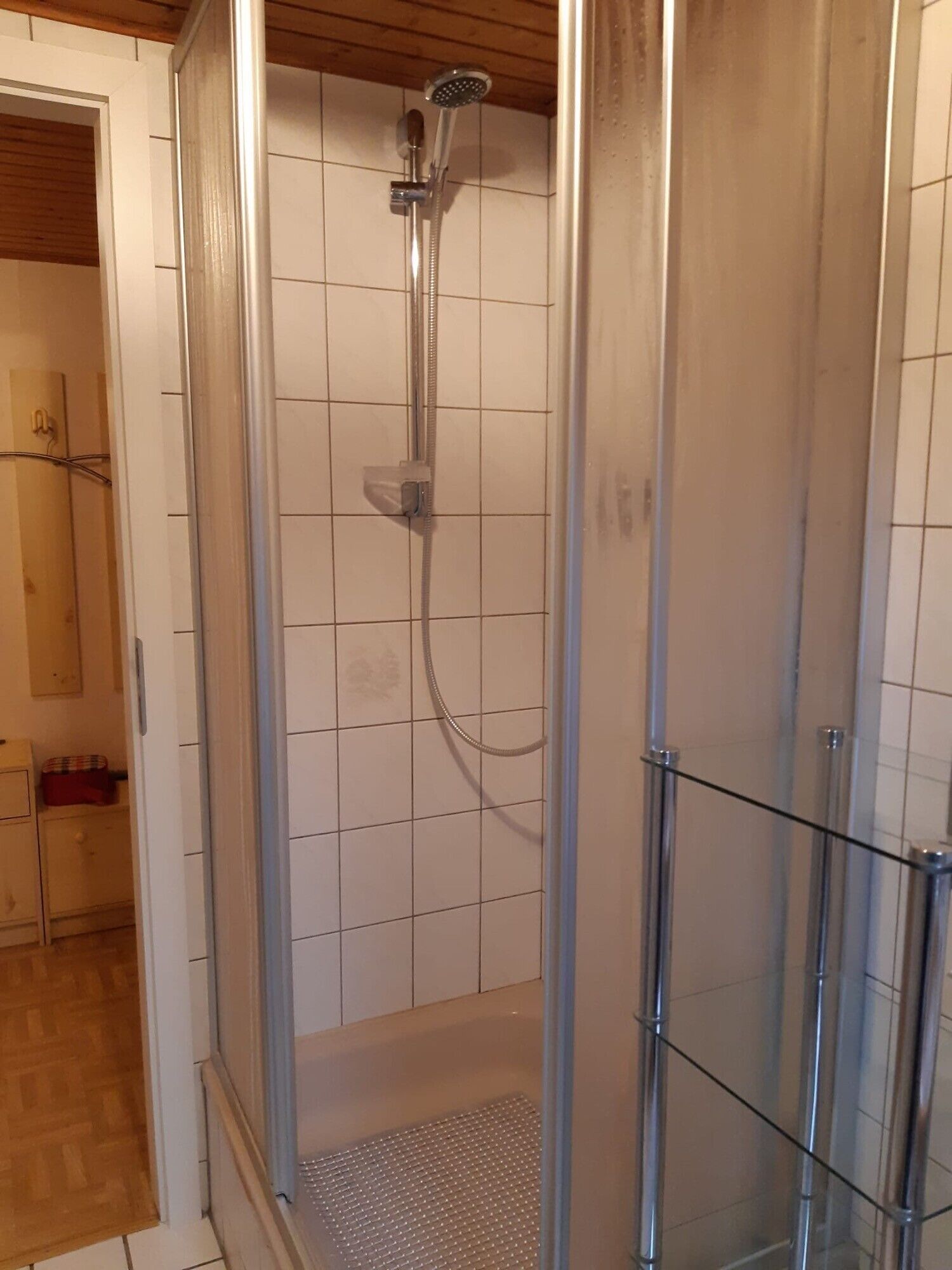 Dusche, Haartrockner, Handtücher