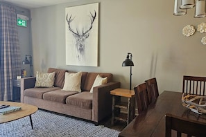 Smart TV y chimenea 