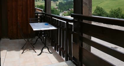 Beau studio au Grand-Bornand station avec terrasse et vue panoramique sur pistes