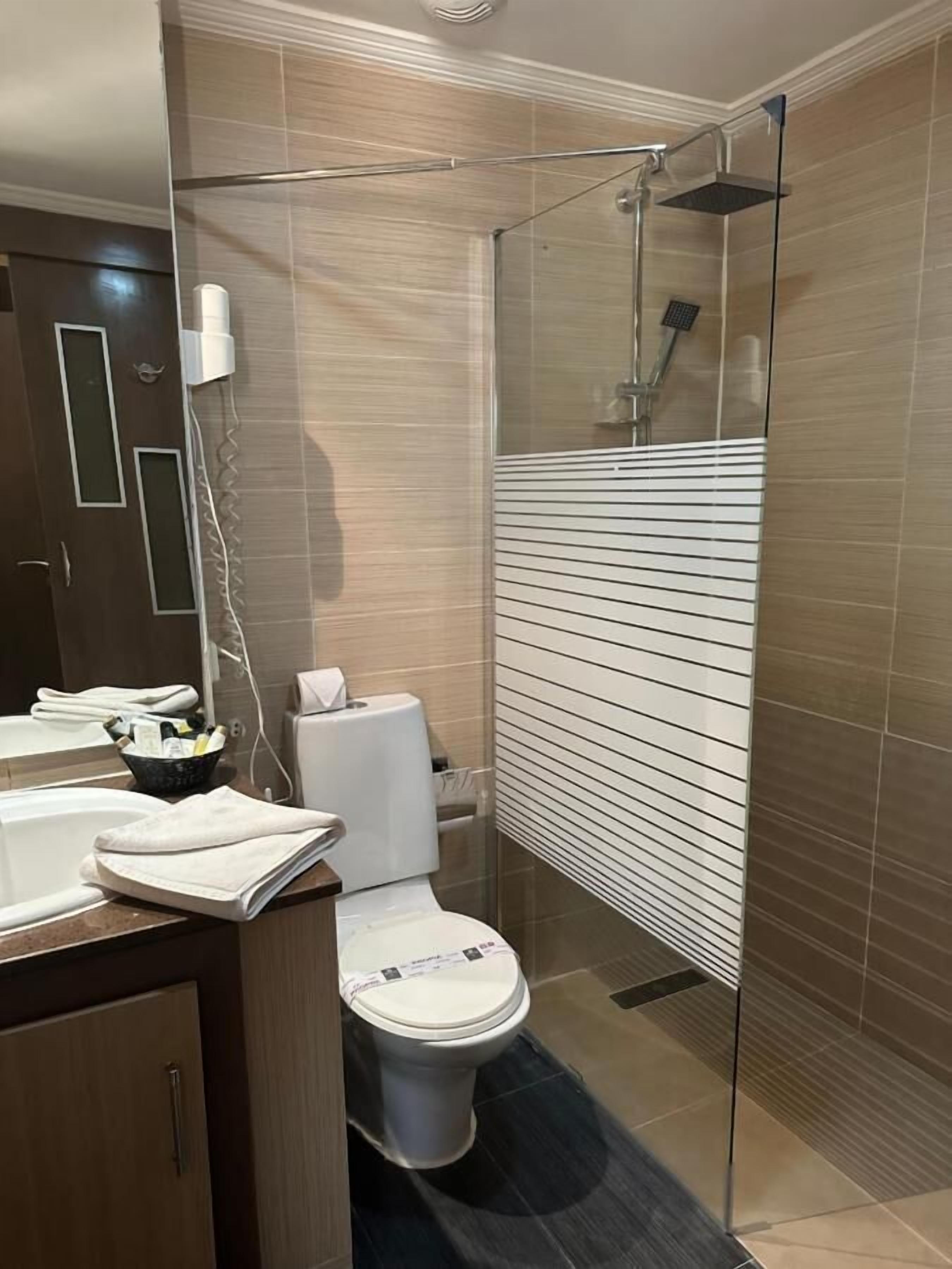 Free toiletries, hair dryer