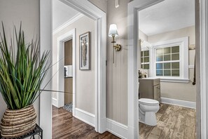 Shower, towels, soap, shampoo