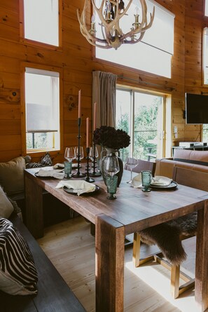 Dining - Award-winning A-frame in Julian, Luxe interiors, epic views, cedar tub and total mountain serenity. (Julian)