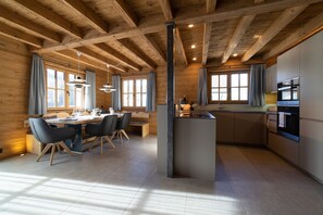 Fridge, oven, stovetop, dishwasher - Gamserrugg 8-person chalet with sauna and hot tub. (Wildhaus)