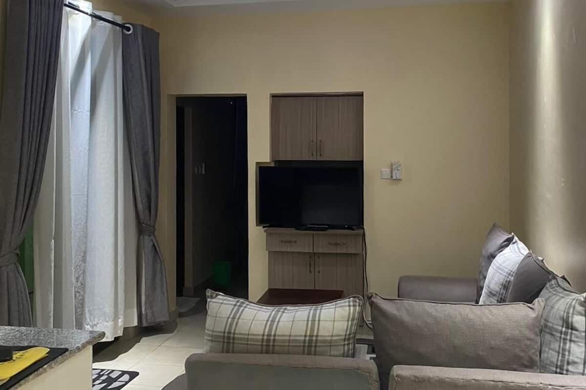 Business Apartment | Living area | 24-inch Smart TV with digital channels