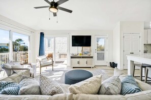 Smart TV, ping pong, books, offices