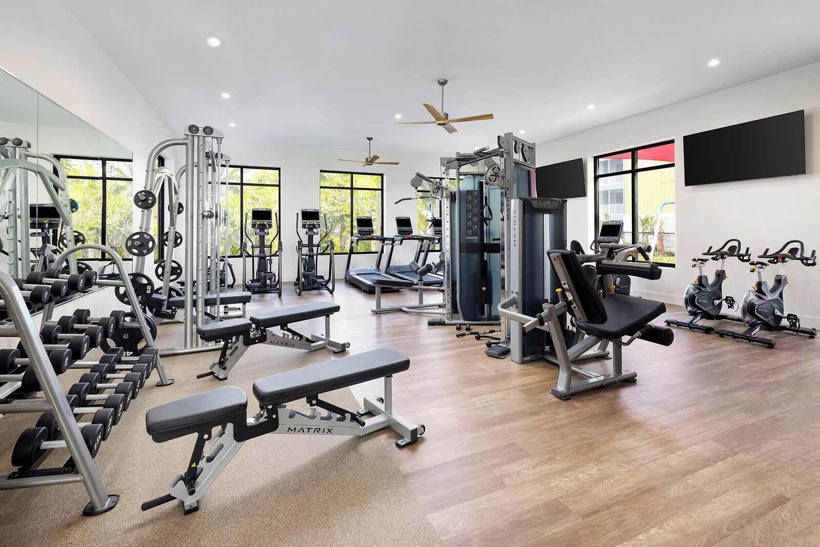 Enjoy 24/7 access to our modern, state-of-the-art gym, outfitted with premium equipment for a killer cardio workout or strength training session