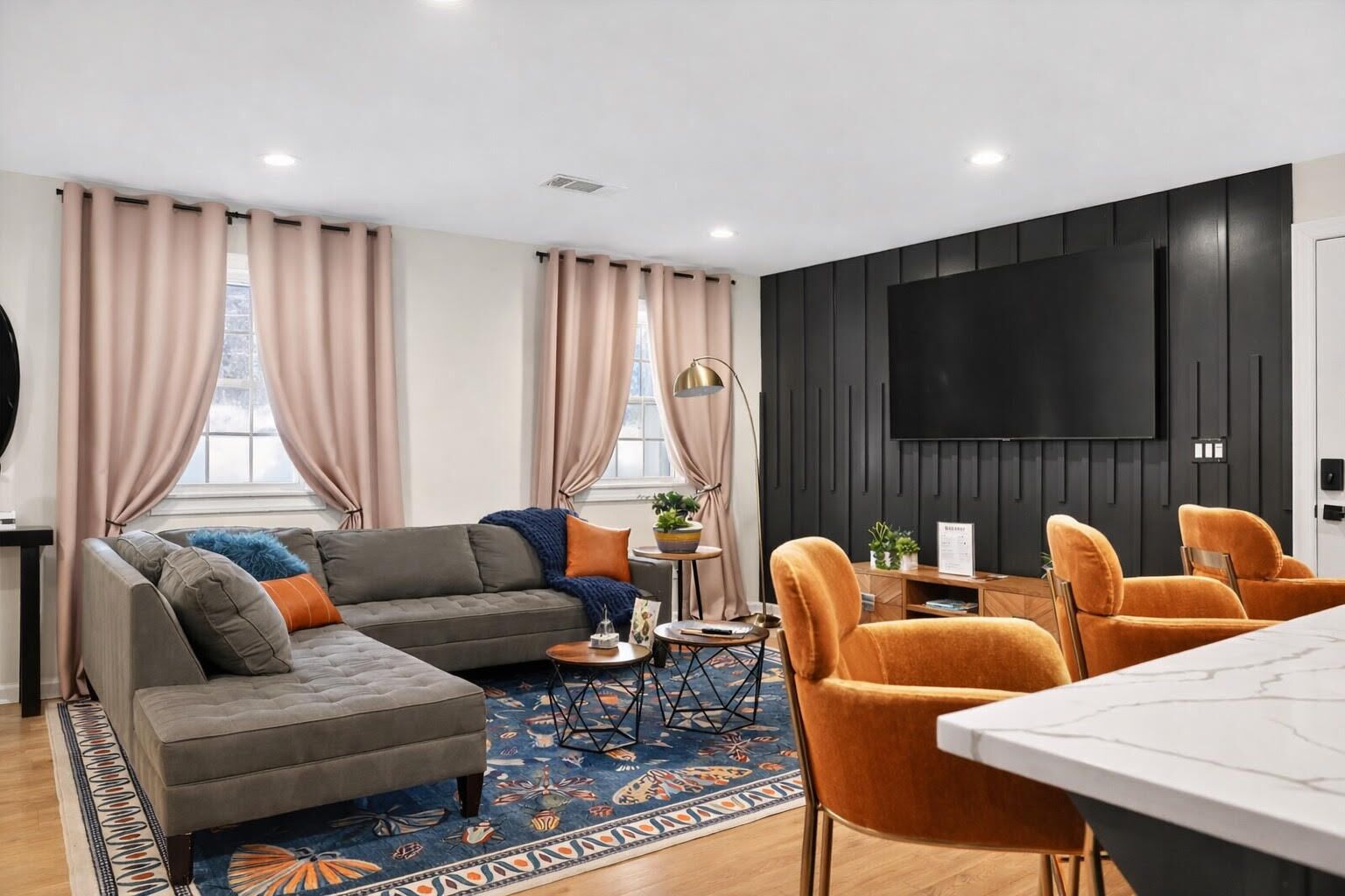 Smart TV, fireplace, video games, books