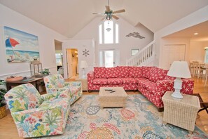 TV, fireplace, DVD player, stereo
