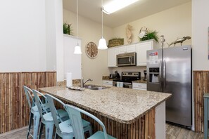 Fridge, microwave, oven, stovetop - Coastal Condo with Heated Pool & Steps to the Beach for the Perfect Getaway (Corpus Christi)