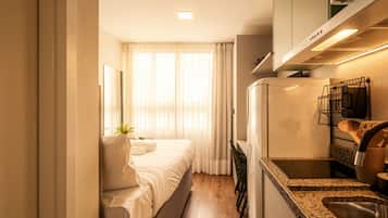 1 quarto, acesso à internet, roupa de cama