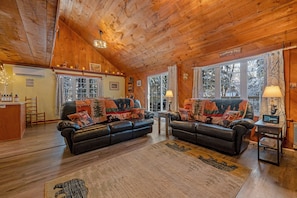 Smart TV, fireplace, video games, books