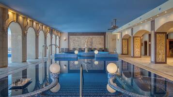 3 indoor pools, outdoor pool