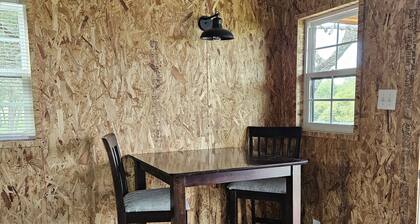 Rustic one room cabin overlooks Lake Buchanan near Reveille Ranch and Spider Mtn