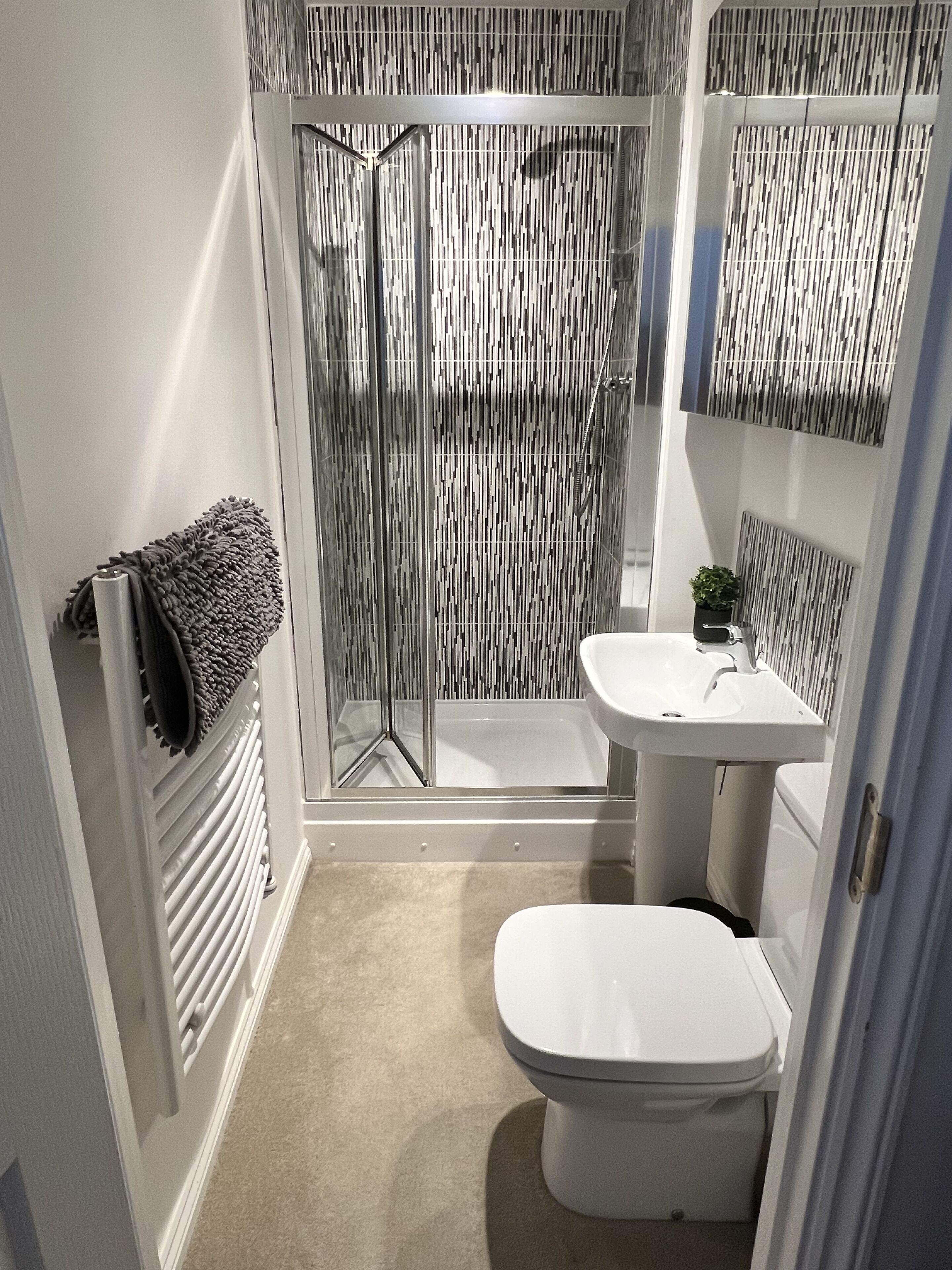 Hair dryer, towels