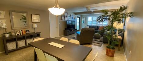 Smart TV, DVD player, books, offices