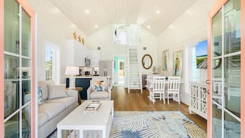 Suite, Luxury One Bedroom with Loft, Bunks and Private Porch | Living area | 55-inch Smart TV with digital channels