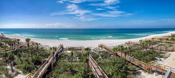 On the beach, white sand