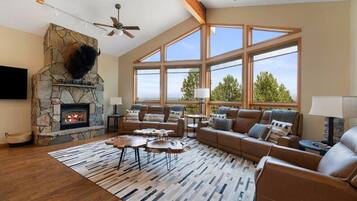 Télévision, cheminée