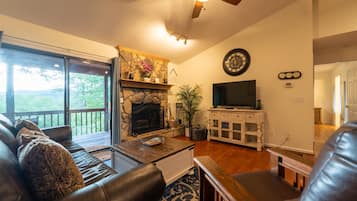 Smart TV, fireplace, video games, books