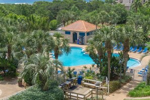Indoor pool, outdoor pool - Luxurious Gulf & Bay Views Villa, Steps to Pool & Hot Tub, extra Pool, Bikes Included Ocean Access (Miramar Beach)