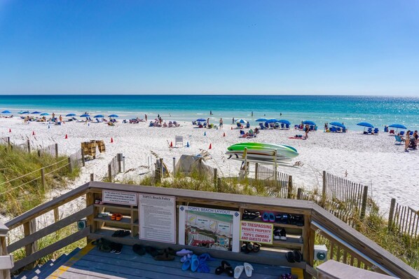 Sun-loungers, beach towels
