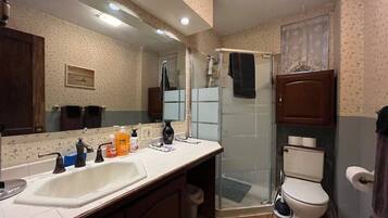 Dusche, Haartrockner, Handtücher