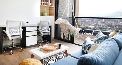 Modern, with a view, next to the Mayorca Shopping Center and the Medellín Metro