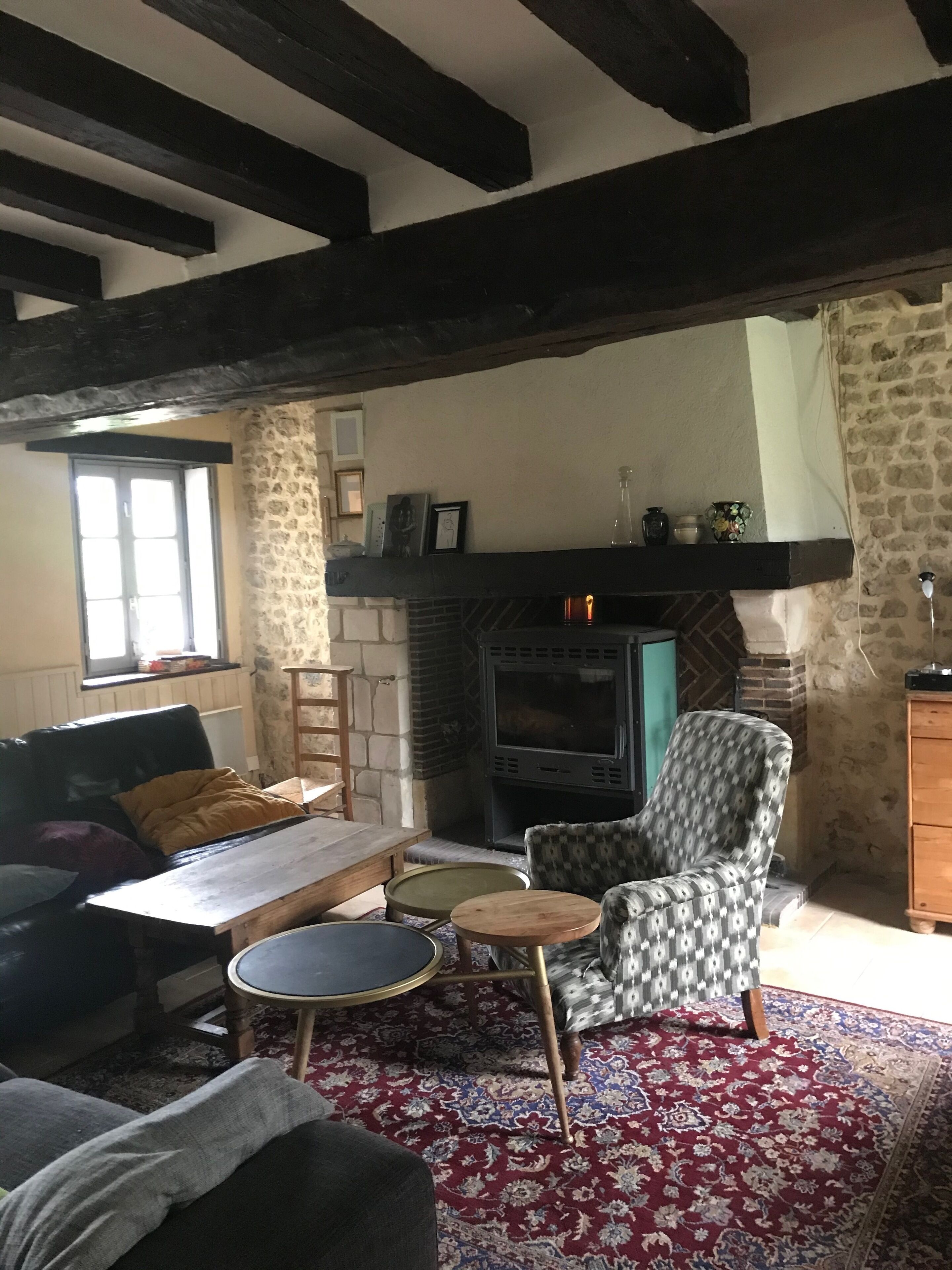 TV, fireplace, DVD player, foosball