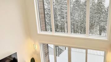 Smart TV, fireplace, stereo