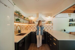 Private kitchen - Riverfront Cabin: Iconic Mt. Index Views & Hot Tub (Gold Bar)