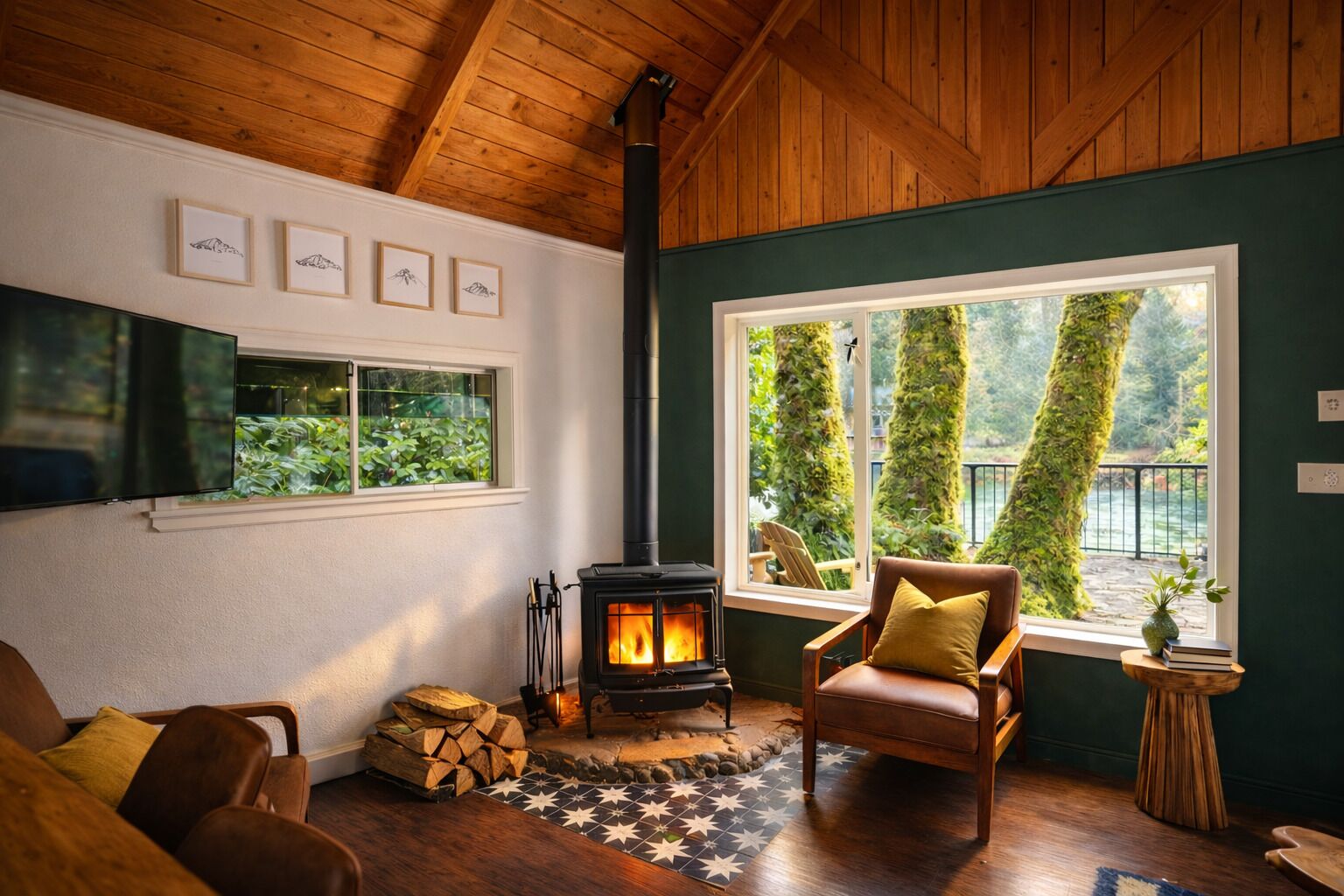 TV connectée, cheminée