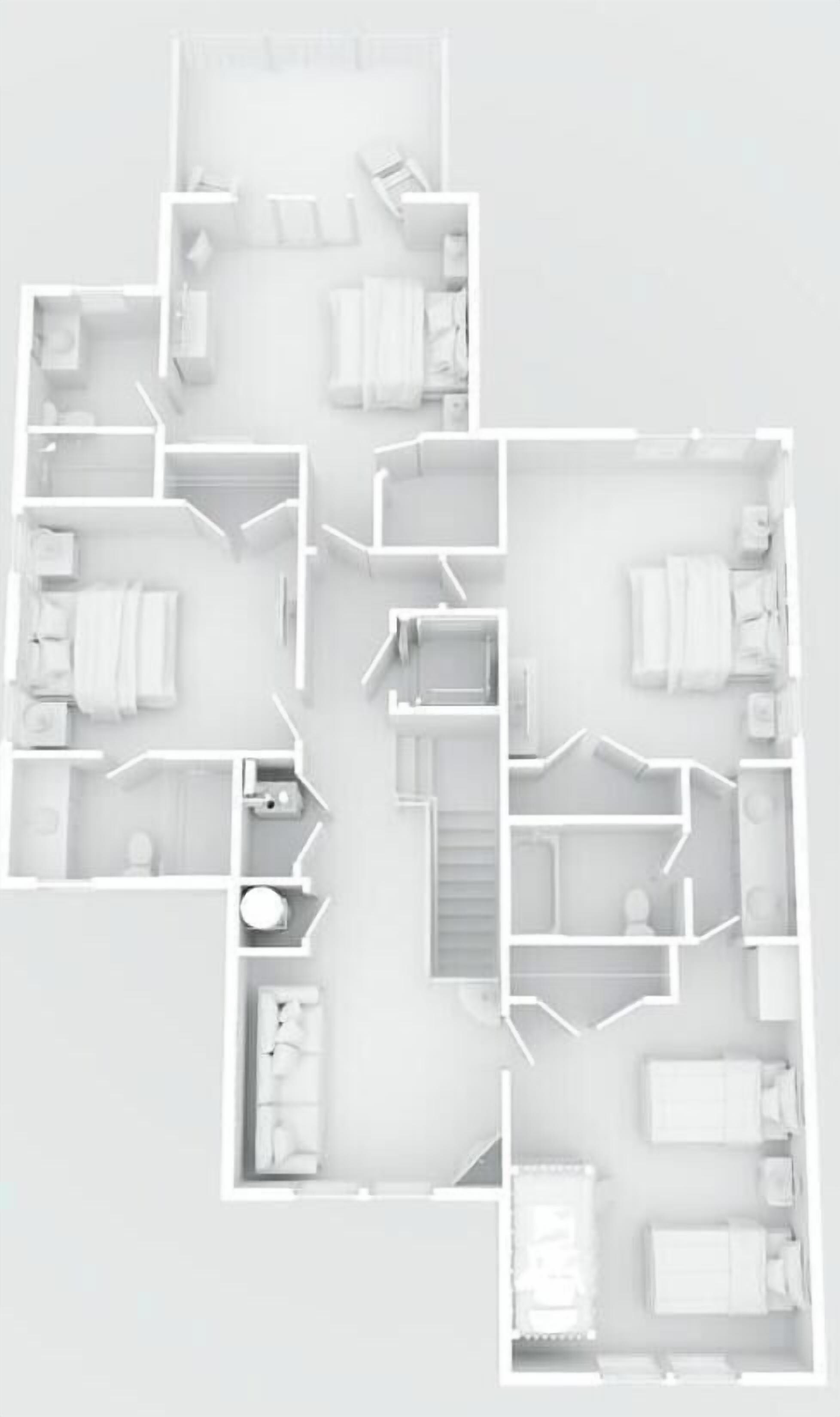A floor plan of a hotel room with a bathroom, a kitchenette, a living area, and a bedroom.