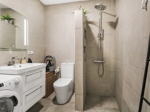 Dusche, Haartrockner, Handtücher