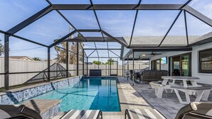 Unclassified image, 3 of 27, button - Anchors Away - Pool with Spa - Garage Game Room (Cape Coral)