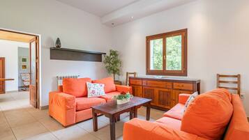 Een televisie en een open haard