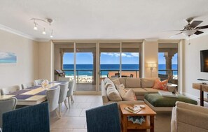 TV - 🏖 Waves, Views & Vacation Vibes – 3BR Beachfront + Resort Amenities (Pensacola Beach)